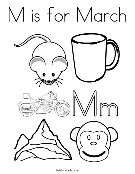 M is for March Coloring Page - Twisty Noodle M is for March Coloring Page - Twisty Noodle