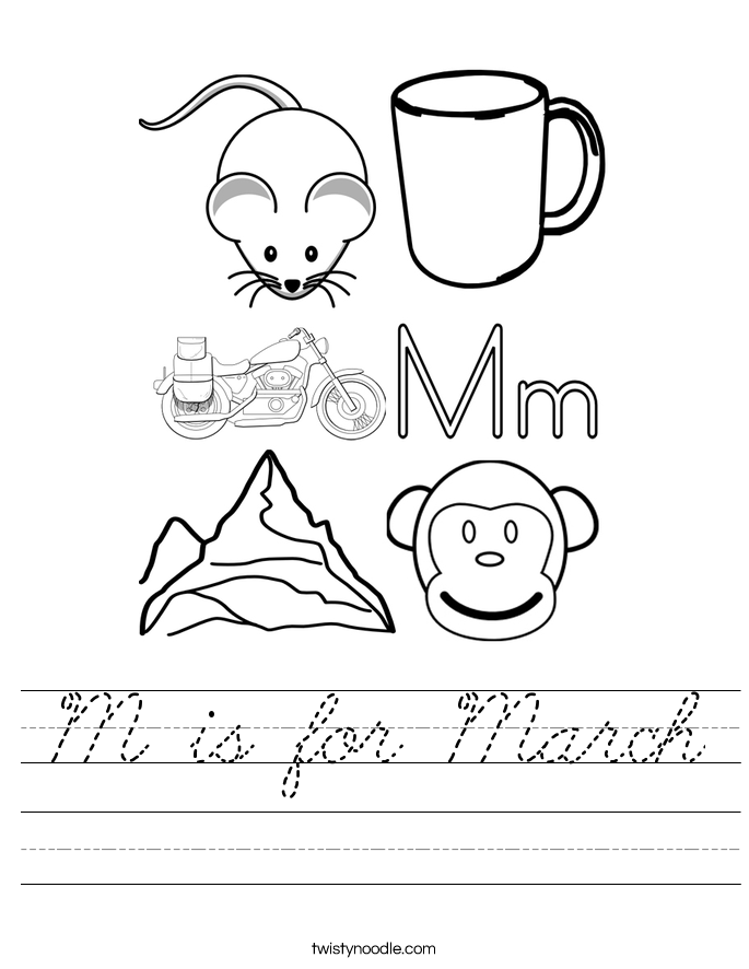 M is for March Worksheet