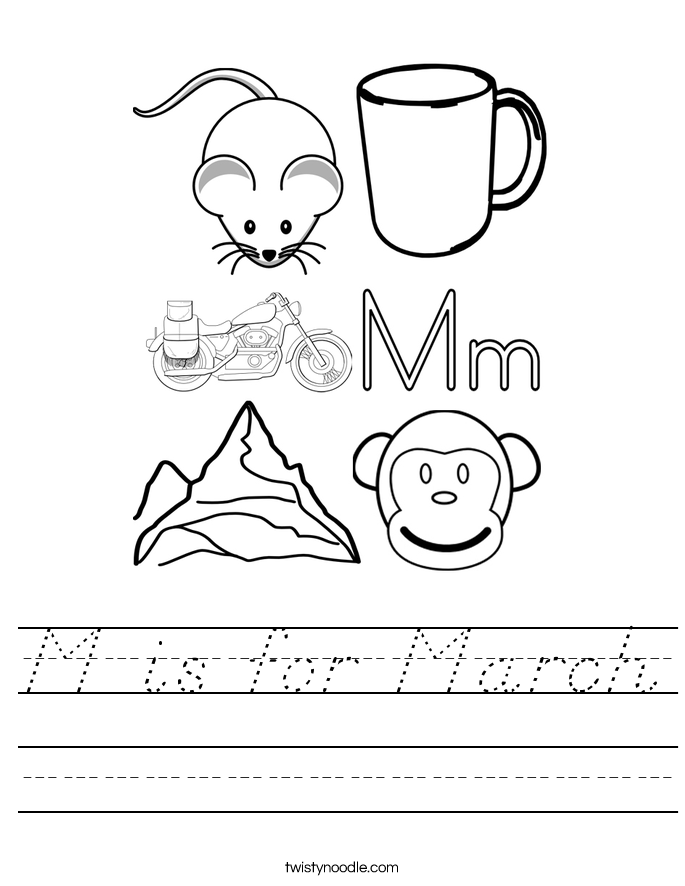 M is for March Worksheet