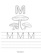 M M M Handwriting Sheet