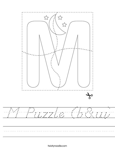 M Puzzle (b&w) Worksheet