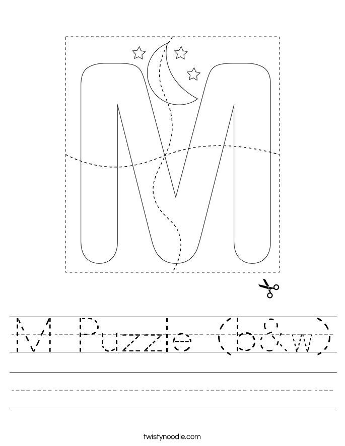 M Puzzle (b&w) Worksheet