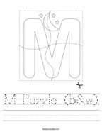 M Puzzle (b&w) Handwriting Sheet