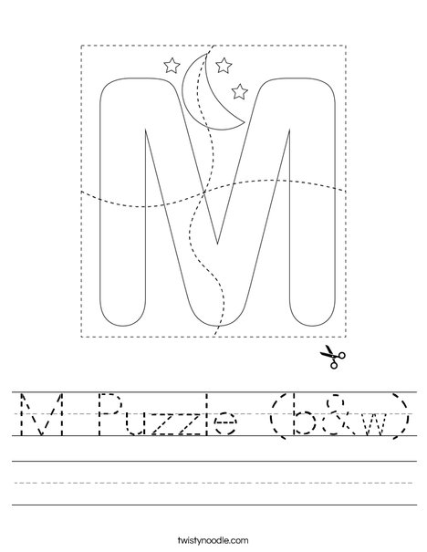 M Puzzle (b&w) Worksheet