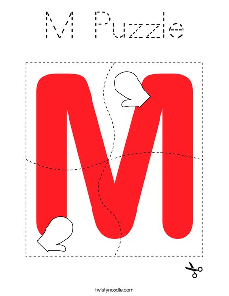 M Puzzle Coloring Page
