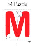 M Puzzle Coloring Page