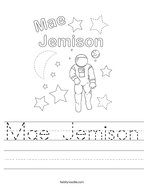 Mae Jemison Handwriting Sheet
