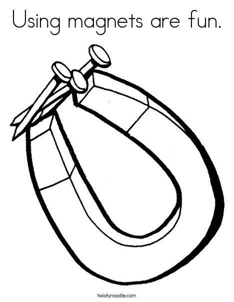 Using magnets are fun Coloring Page Twisty Noodle