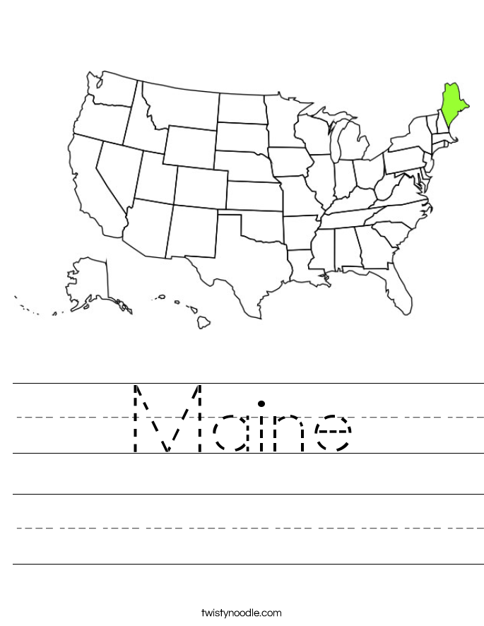 Maine Worksheet - Twisty Noodle