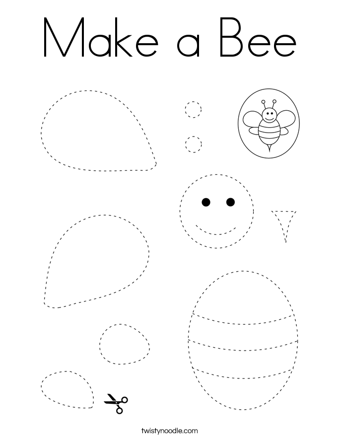Make a Bee Coloring Page - Twisty Noodle