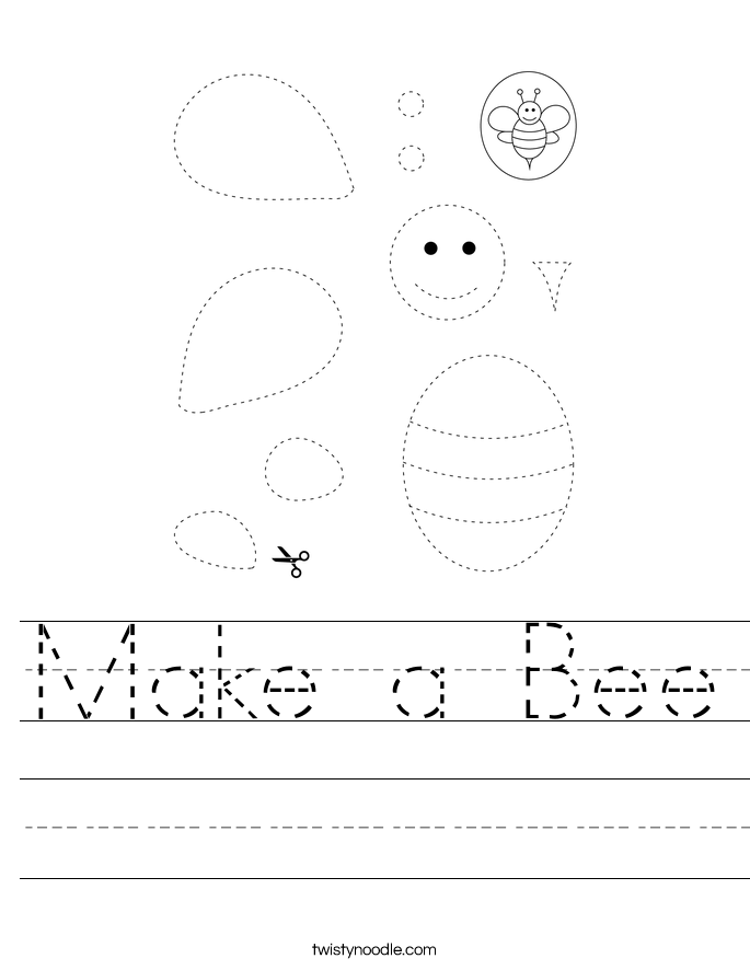 Make a Bee Worksheet - Twisty Noodle