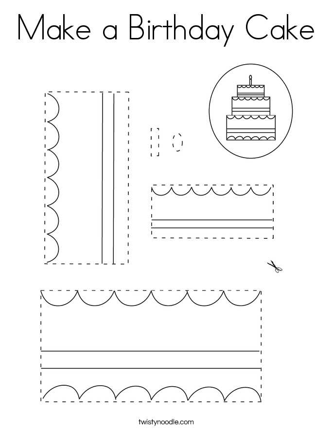 Make a Birthday Cake Coloring Page