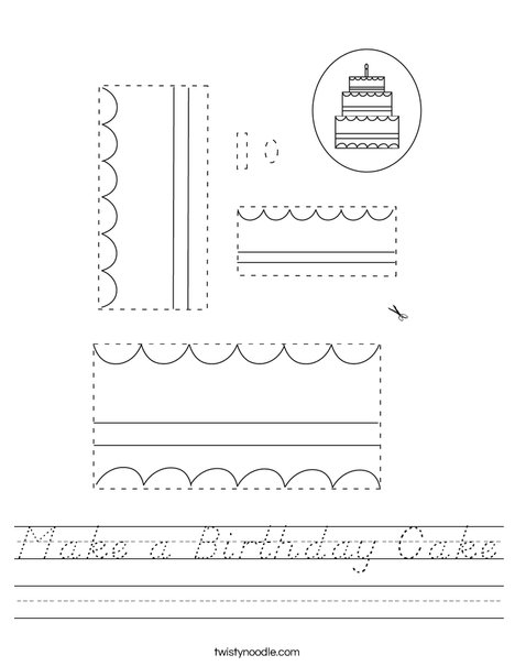 Make a Birthday Cake Worksheet