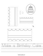 Make a Birthday Cake Handwriting Sheet