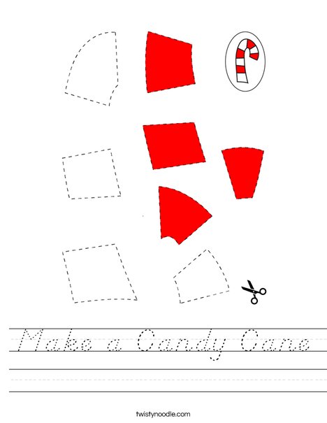 Make a Candy Cane Worksheet