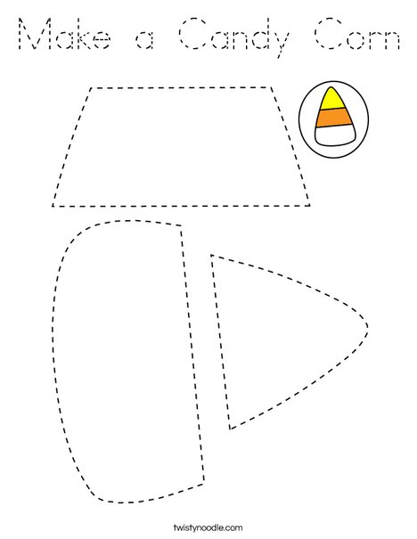 Make a Candy Corn Coloring Page - Tracing - Twisty Noodle