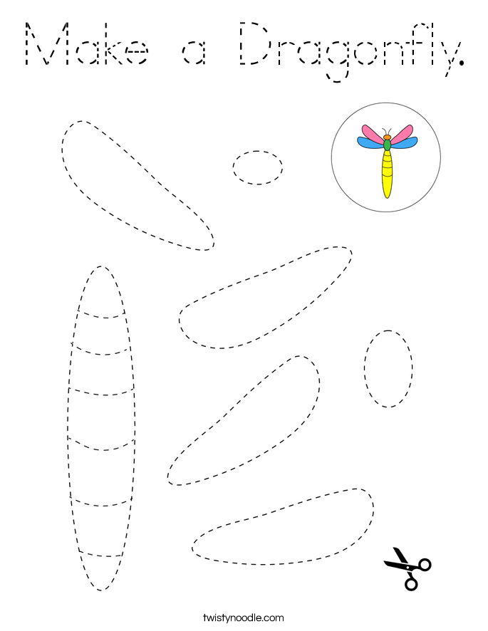 Make a Dragonfly. Coloring Page