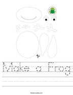 Make a Frog Handwriting Sheet