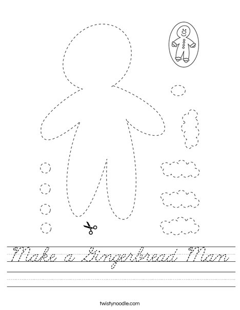 Make a Gingerbread Man Worksheet