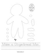 Make a Gingerbread Man Handwriting Sheet