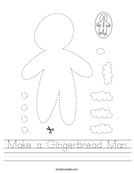 Make a Gingerbread Man Worksheet Twisty Noodle Make a Gingerbread Man Worksheet Twisty Noodle