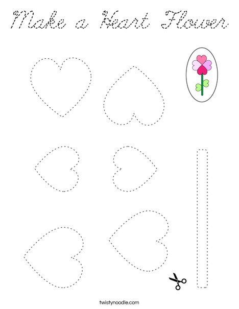 Make a Heart Flower Coloring Page