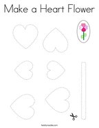 Make a Heart Flower Coloring Page