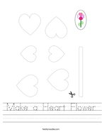 Make a Heart Flower Handwriting Sheet