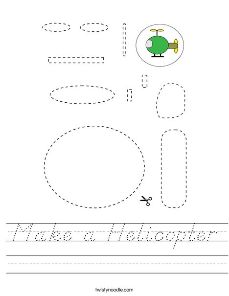 Make a Helicopter Worksheet