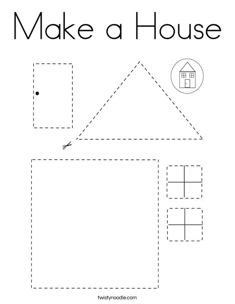 make a house coloring page twisty noodle