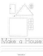Make a House Handwriting Sheet