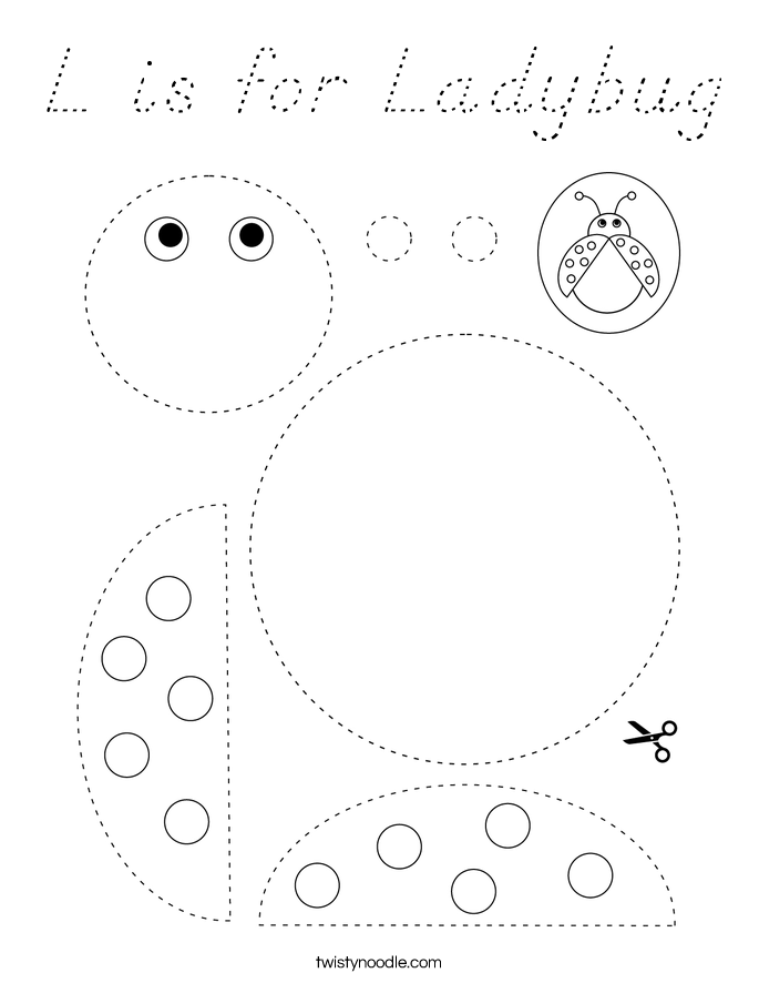 L is for Ladybug Coloring Page