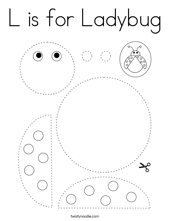 L is for Ladybug Coloring Page