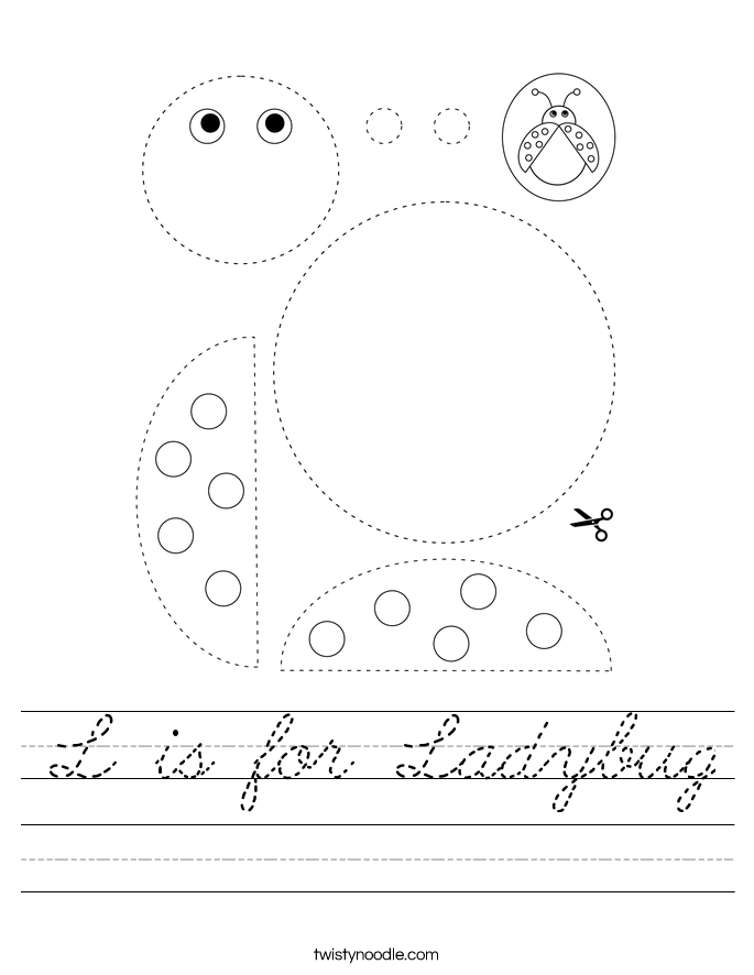 L is for Ladybug Worksheet