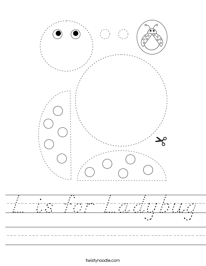 L is for Ladybug Worksheet