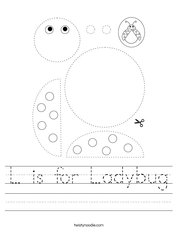 L is for Ladybug Worksheet