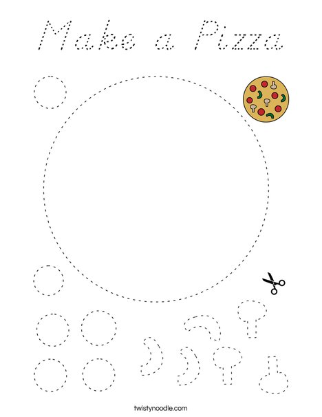 Make a Pizza Coloring Page
