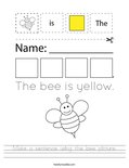 Make a sentence using the bee picture. Worksheet