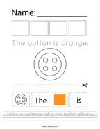 Make a sentence using the button picture Handwriting Sheet
