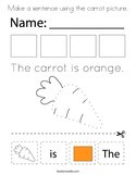 Make a sentence using the carrot picture Coloring Page