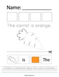 Make a sentence using the carrot picture. Worksheet