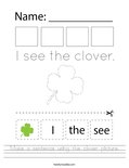 Make a sentence using the clover picture. Worksheet