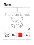 Make a sentence using the crab picture. Worksheet