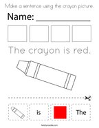Make a sentence using the crayon picture Coloring Page