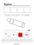 Make a sentence using the crayon picture. Worksheet