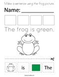 Make a sentence using the frog picture. Coloring Page