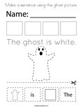 Make a sentence using the ghost picture. Coloring Page