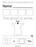 Make a sentence using the ghost picture Coloring Page