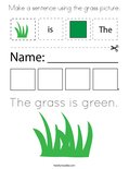 Make a sentence using the grass picture. Coloring Page