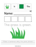 Make a sentence using the grass picture. Worksheet